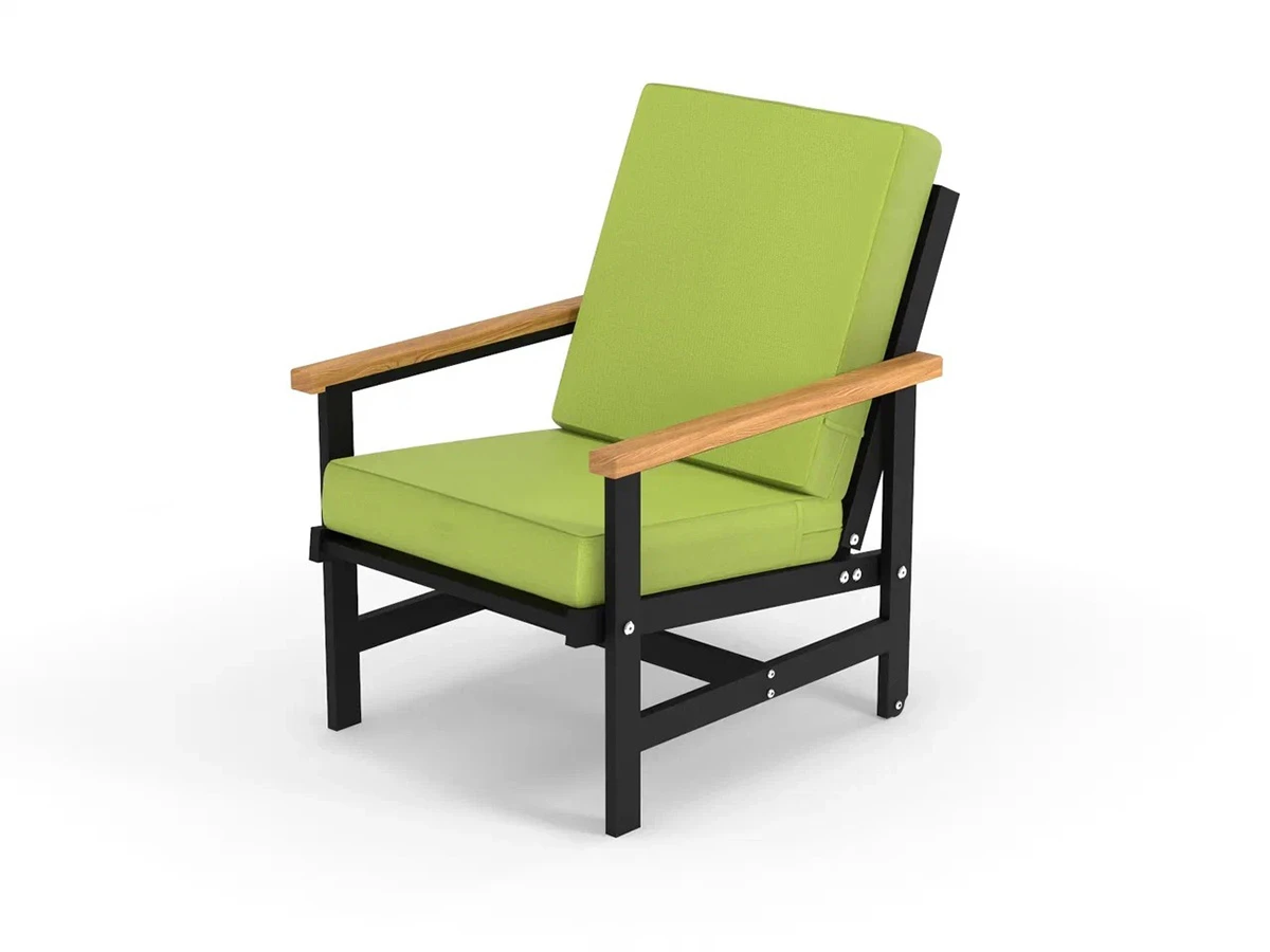 Кресло алюминиевое с деревянными подлокотниками Scandi 896577  - фото 1