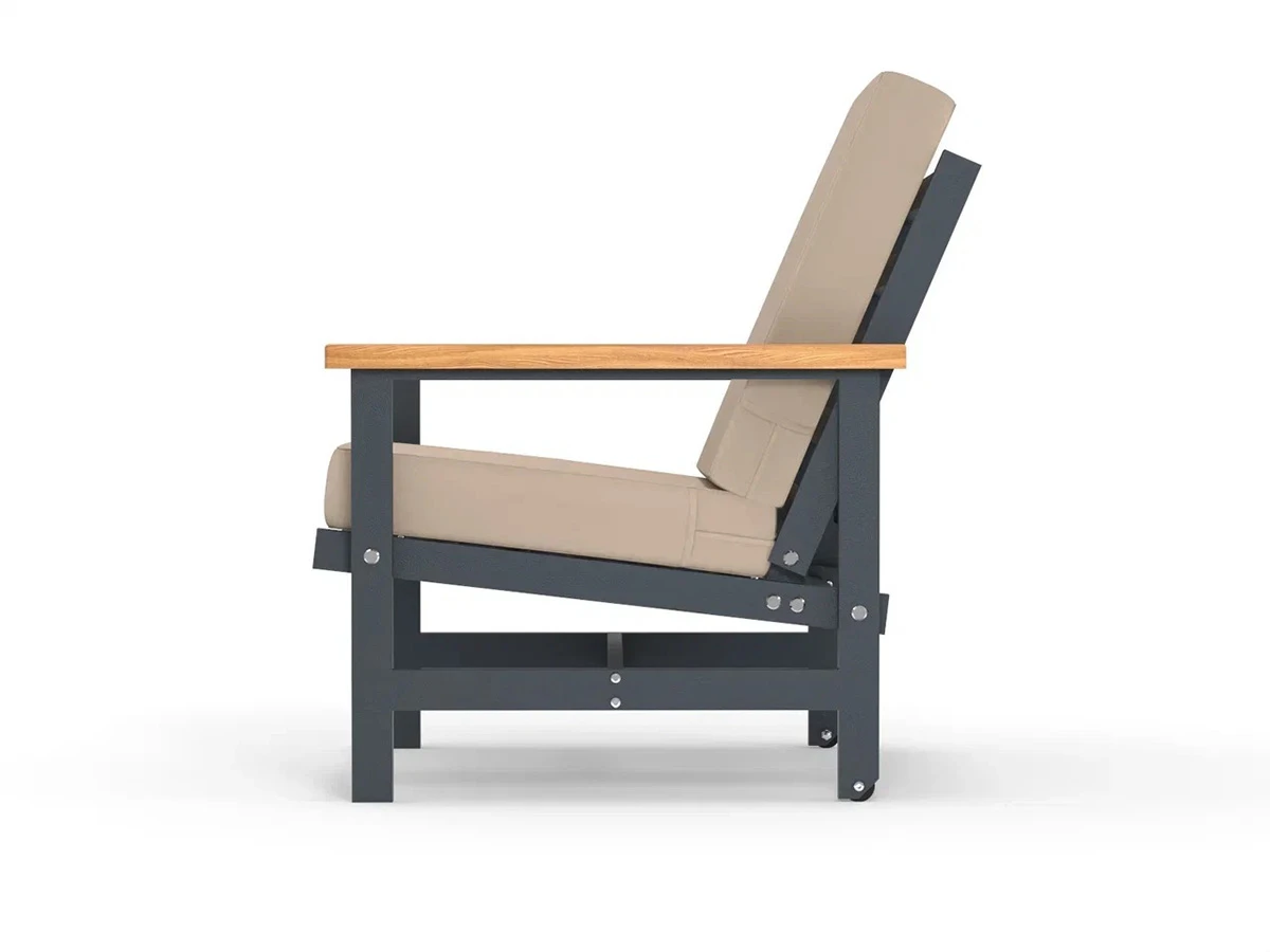 Кресло алюминиевое с деревянными подлокотниками Scandi 896578  - фото 2