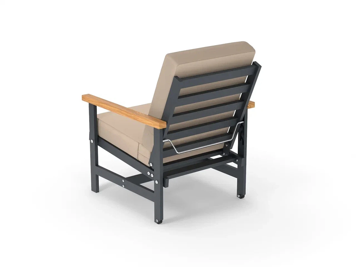 Кресло алюминиевое с деревянными подлокотниками Scandi 896578  - фото 4