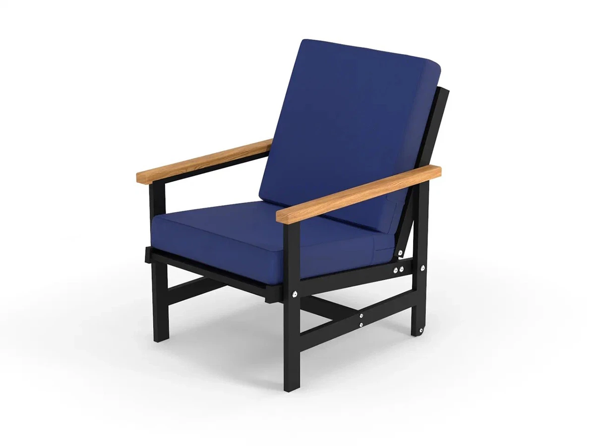 Кресло алюминиевое с деревянными подлокотниками Scandi 896580  - фото 1