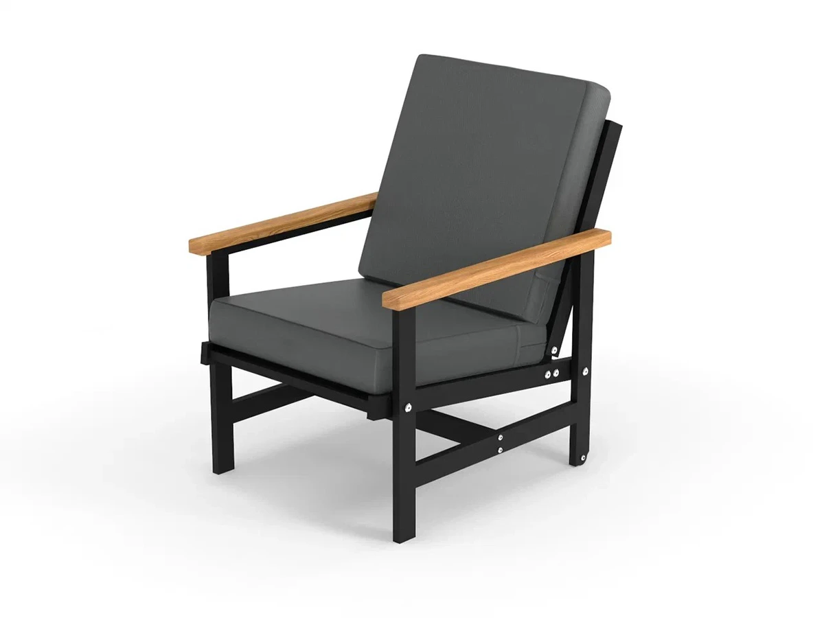 Кресло алюминиевое с деревянными подлокотниками Scandi 896584  - фото 1
