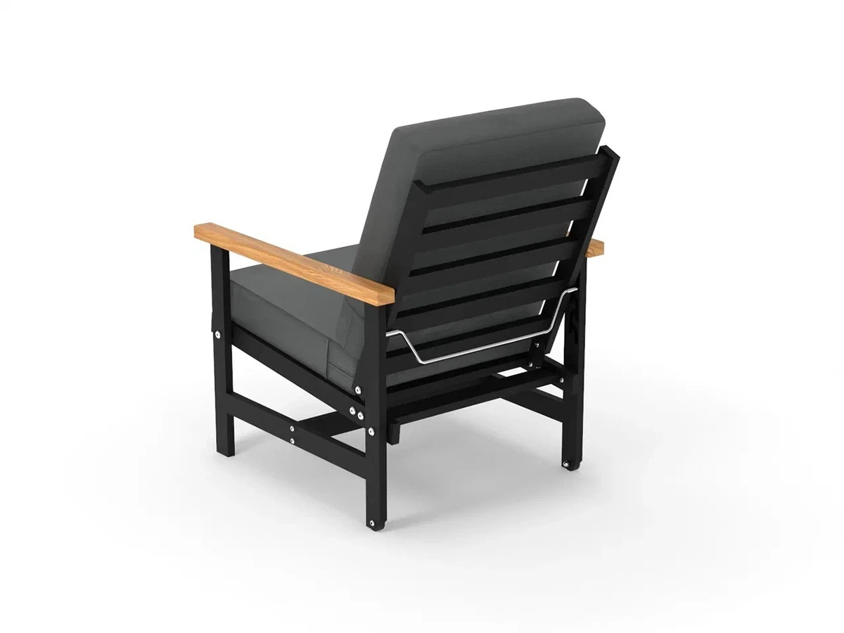 Кресло алюминиевое с деревянными подлокотниками Scandi 896584  - фото 4
