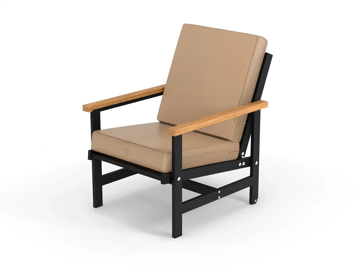 Кресло алюминиевое с деревянными подлокотниками Scandi 896585  - фото 1