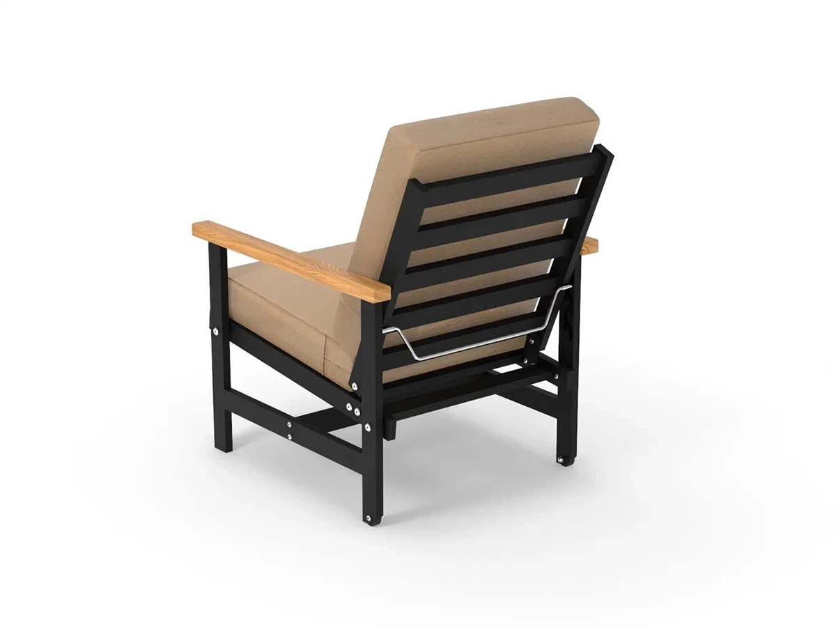 Кресло алюминиевое с деревянными подлокотниками Scandi 896585  - фото 4