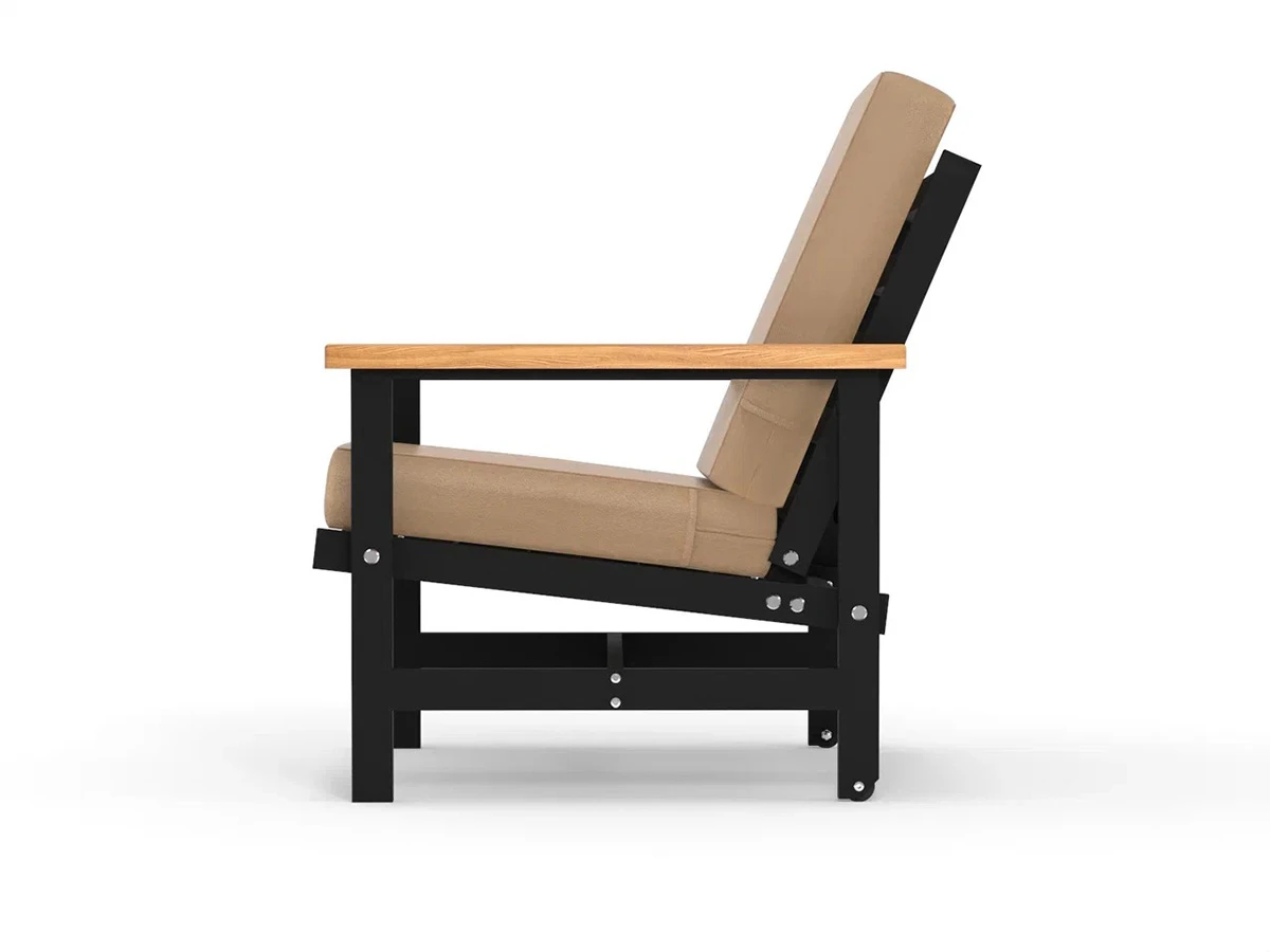 Кресло алюминиевое с деревянными подлокотниками Scandi 896585  - фото 2