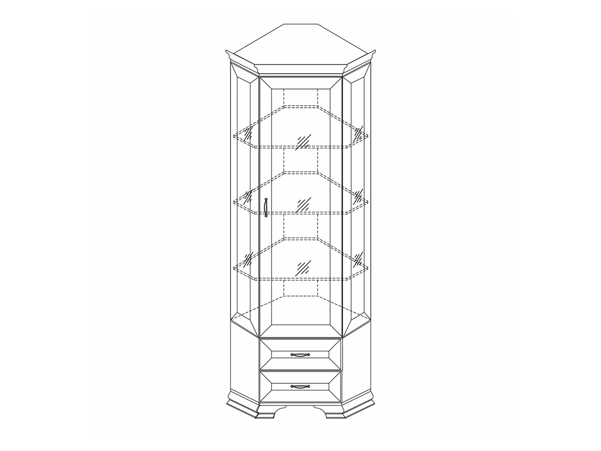Шкаф-витрина угловой Сиена 901756
