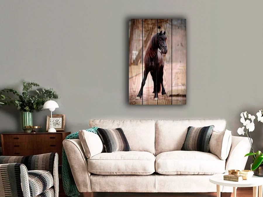 Картина на дереве Лошадь на дороге 40х60 см 637573  - фото 5