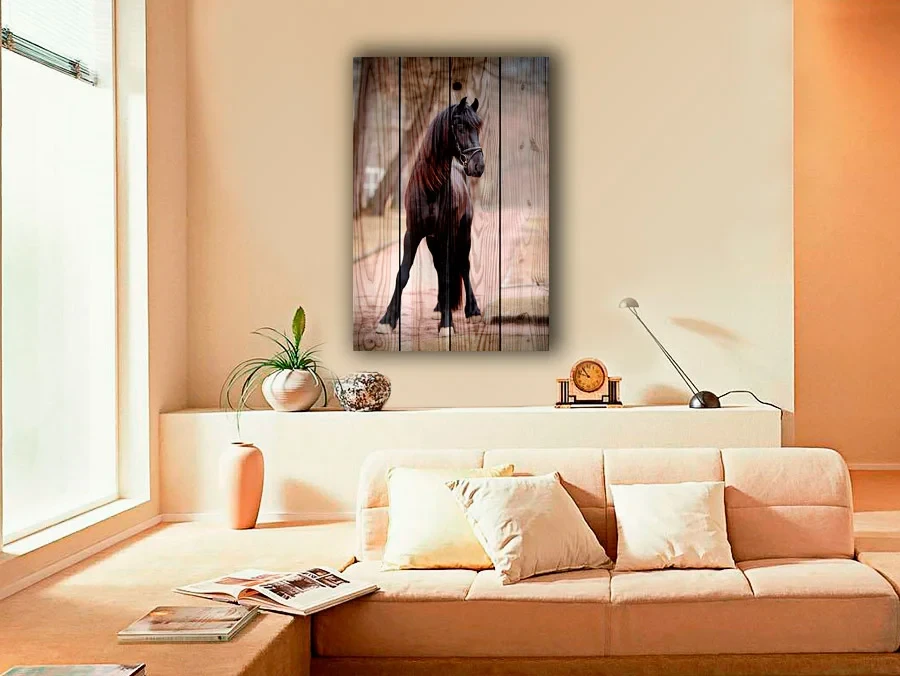 Картина на дереве Лошадь на дороге 40х60 см 637573  - фото 7