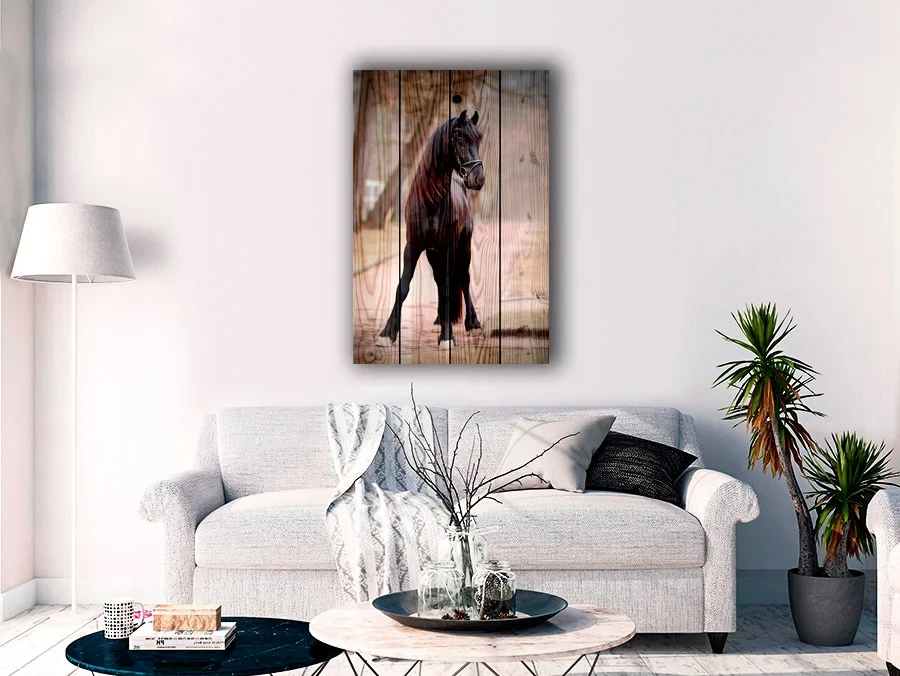 Картина на дереве Лошадь на дороге 40х60 см 637573  - фото 6