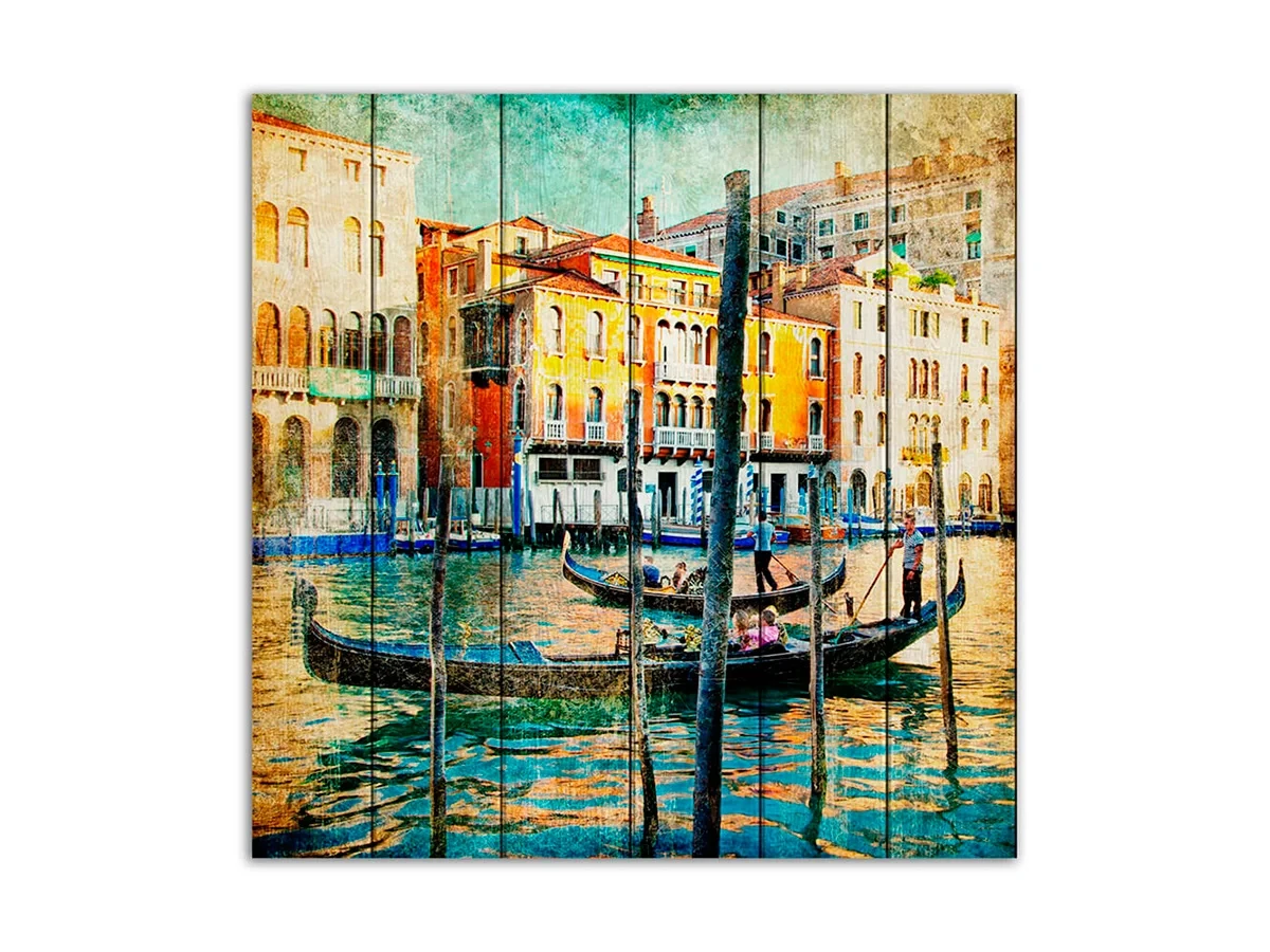 Картина на дереве Венеция 40х40 см 637588