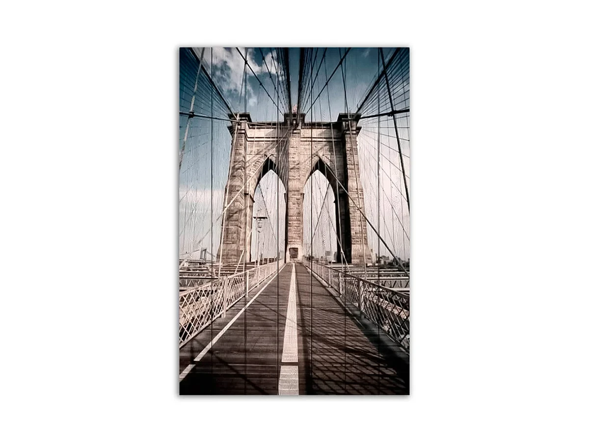 Картина на дереве Бруклинский мост 60х90 см 637701