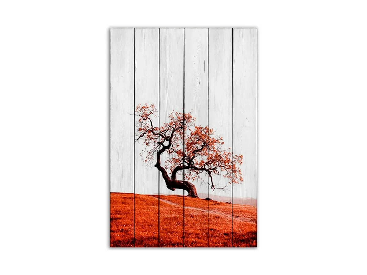 Картина на дереве Красное дерево 40х60 см 637757  - фото 1