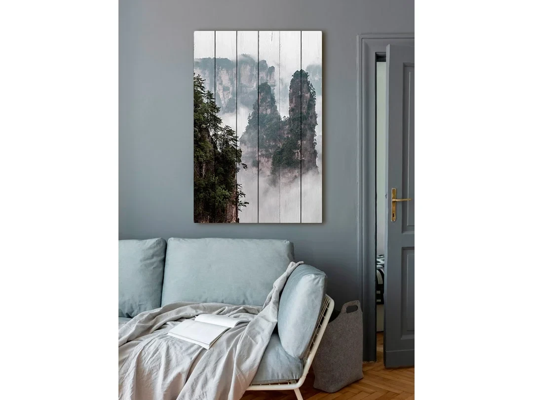 Картина на дереве Горы Китай 100х150 см 637812  - фото 3