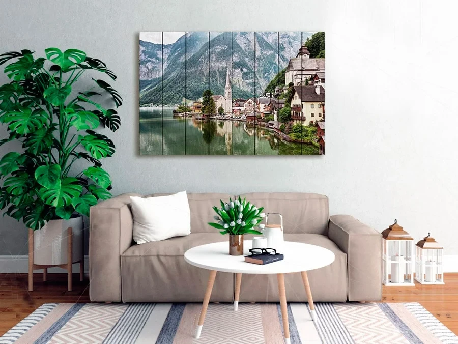 Картина на дереве Гальштат Австрия 100х150 см 637852  - фото 4