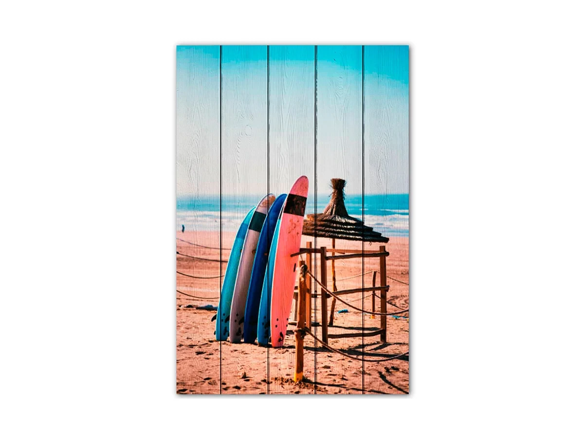 Картина на дереве Доски для серфинга 40х60 см 638016  - фото 1