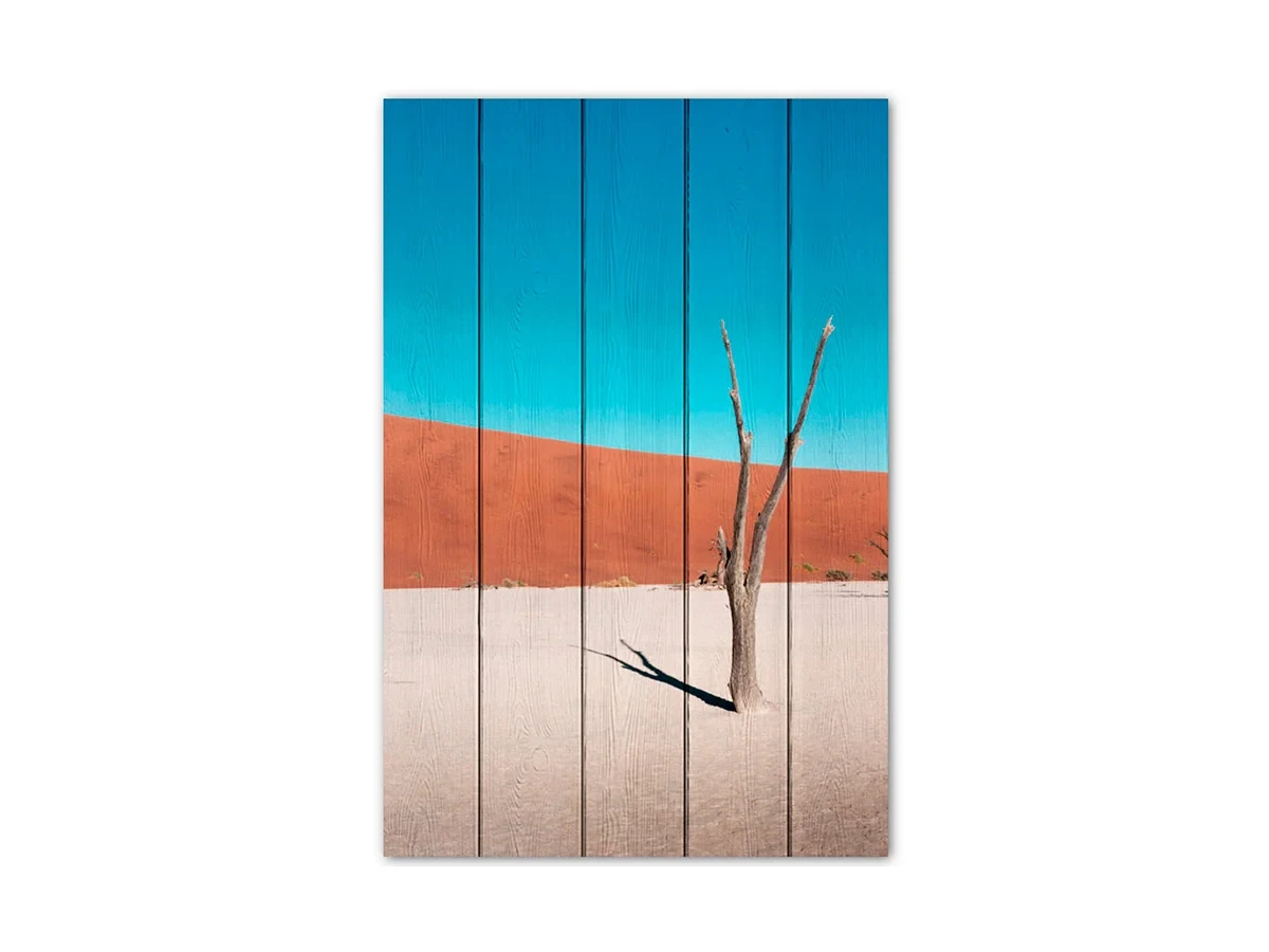 Картина на дереве Дерево в пустыне 40х60 см 638020  - фото 1