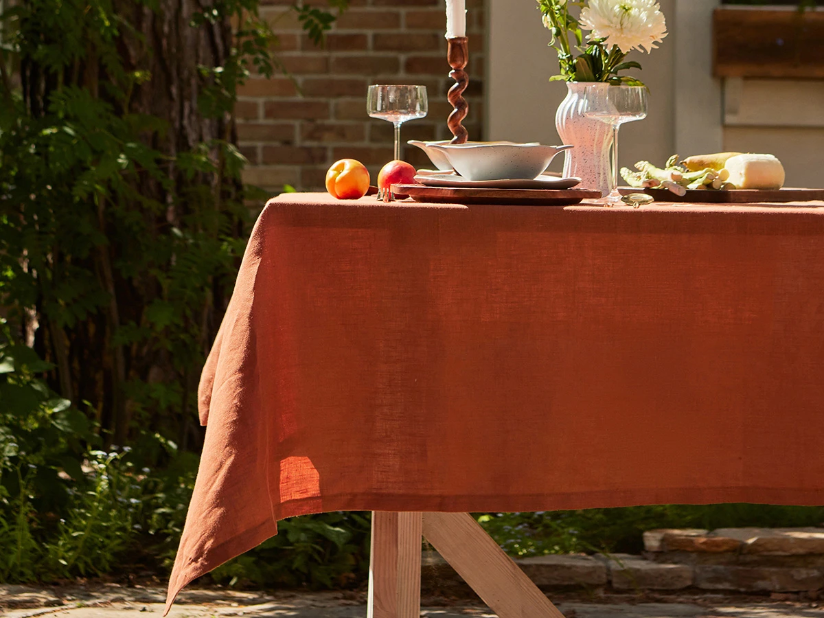 Скатерть льняная Linen collection brown 145х180 см 919228  - фото 3