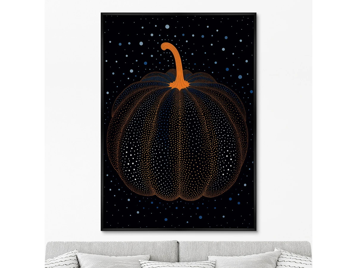 Репродукция картины на холсте Pumpkin sparkling in the night, 2024г. 919250