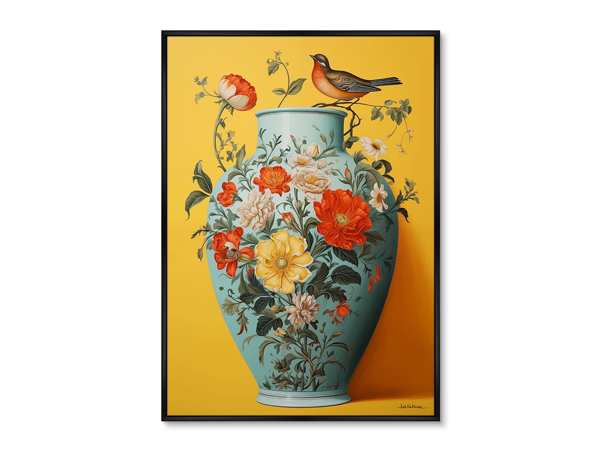 Репродукция картины на холсте China porcelain vase with bird, No 1, 2024г. 919260