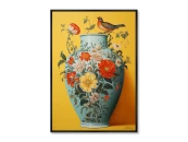 Репродукция картины на холсте China porcelain vase with bird, No 1, 2024г. 919260