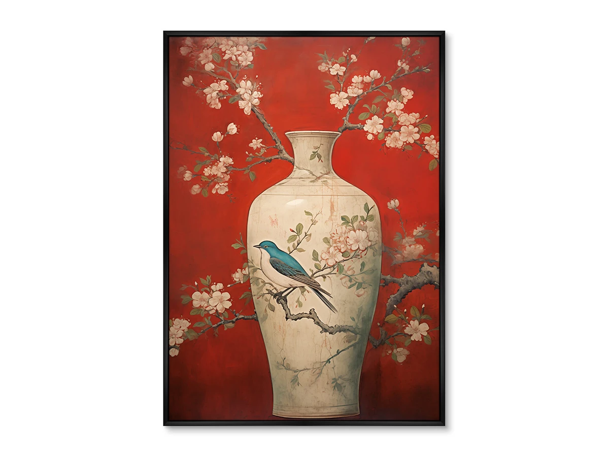 Репродукция картины на холсте China porcelain vase, red palette, No 2, 2024г. 919319