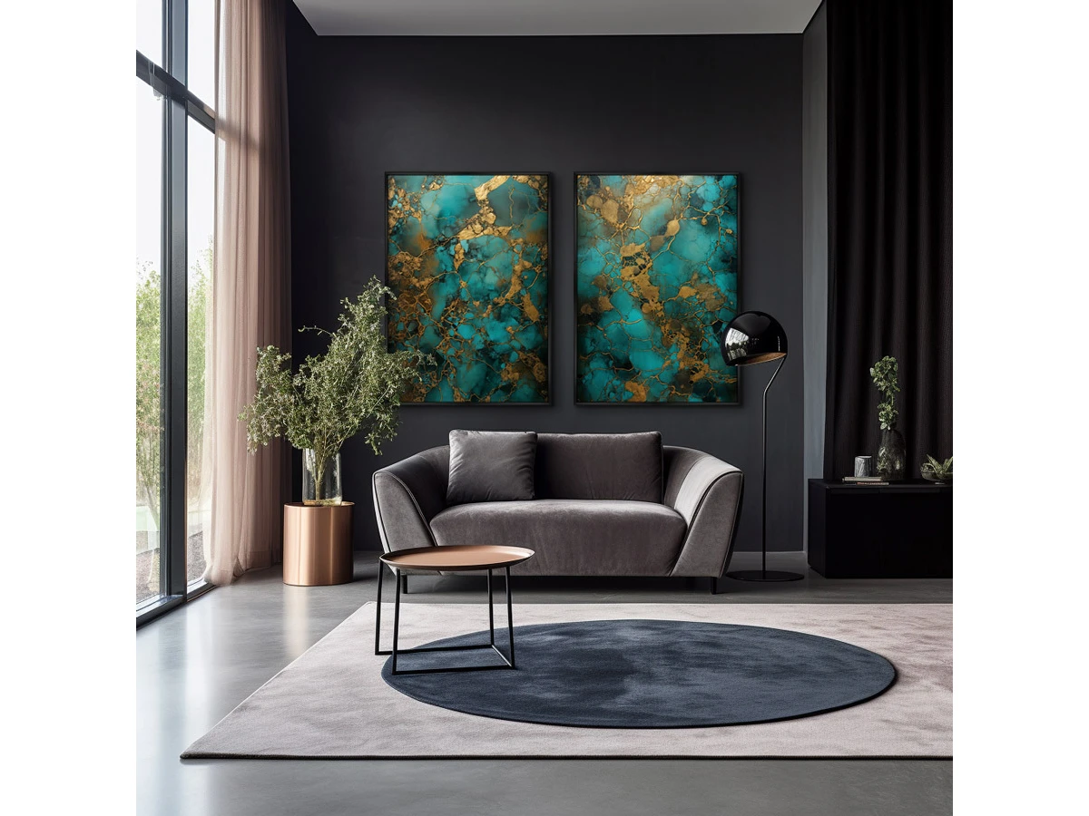 Набор из 2-х репродукций картин на холсте Malachite melancholy, 2024г. 919410  - фото 5