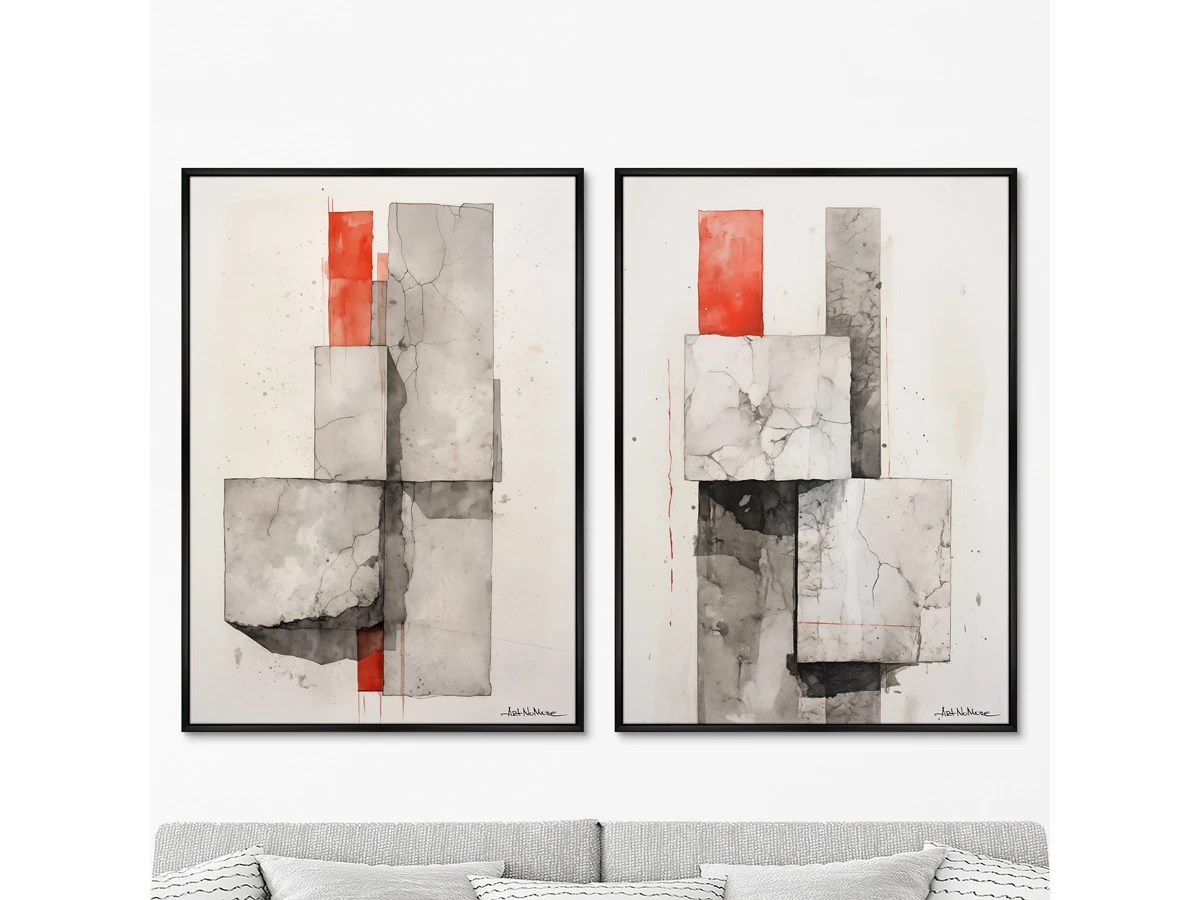 Набор из 2-х репродукций картин на холсте Shapes and shadows, 2024г. 919421