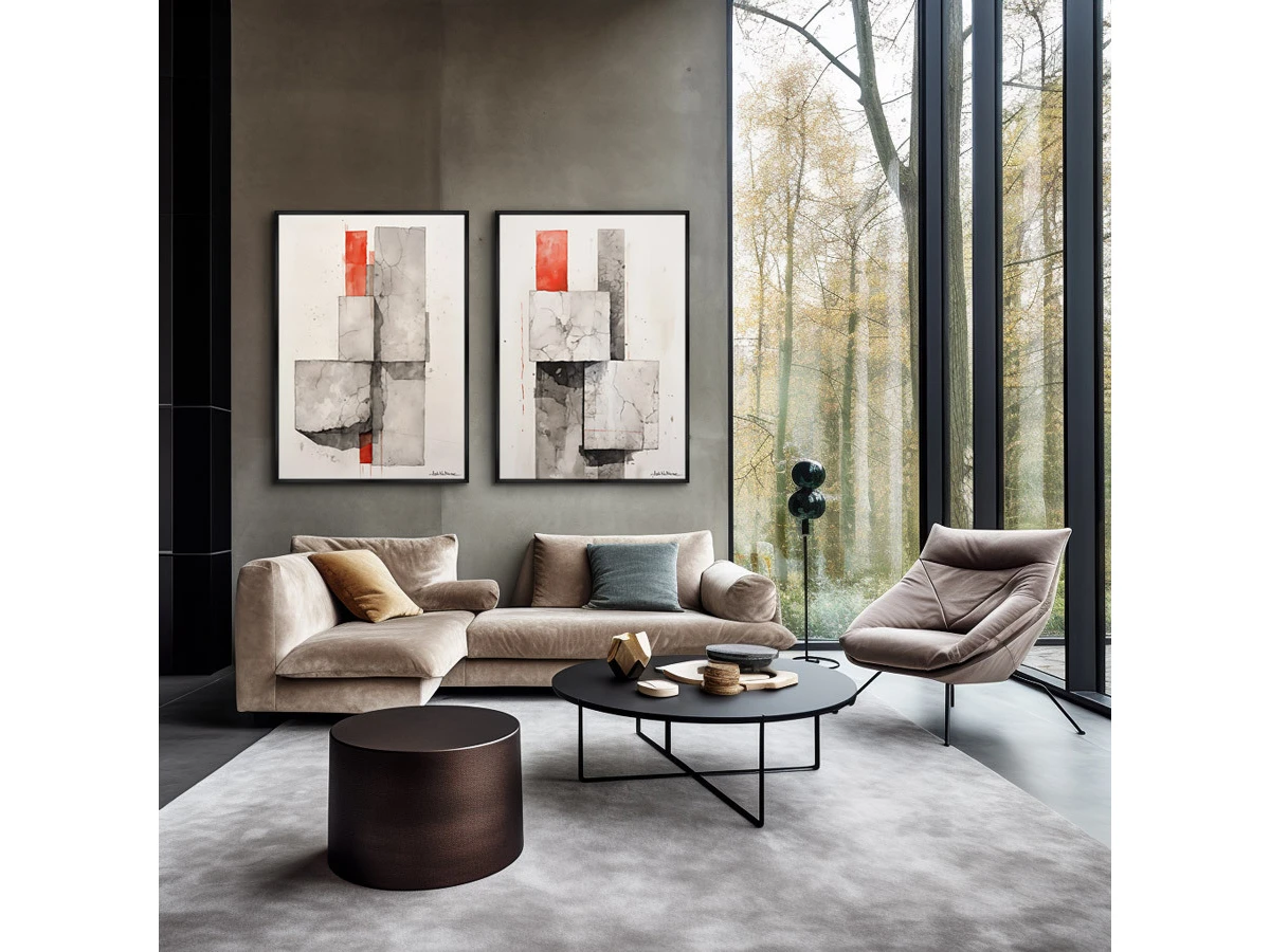 Набор из 2-х репродукций картин на холсте Shapes and shadows, 2024г. 919421  - фото 5