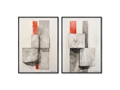 Набор из 2-х репродукций картин на холсте Shapes and shadows, 2024г.