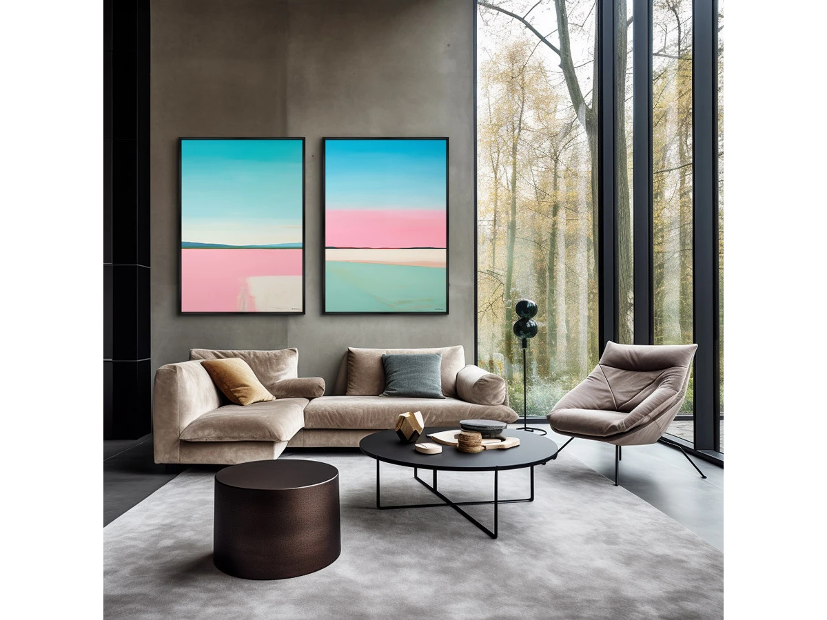 Набор из 2-х репродукций картин на холсте Landscape collection, Lines of Blue, 2024г. 919461  - фото 5