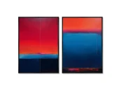 Набор из 2-х репродукций картин на холсте Пейзаж, цвета ночи, 2024г.