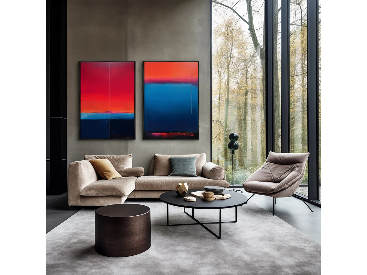 Набор из 2-х репродукций картин на холсте Пейзаж, цвета ночи, 2024г. 919472  - фото 5