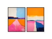 Набор из 2-х репродукций картин на холсте Landscape Collection, Lines of roads, 2024г.