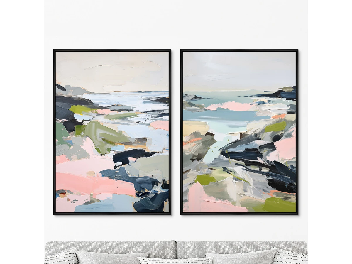 Набор из 2-х репродукций картин на холсте Вид на залив, 2024г. 919513