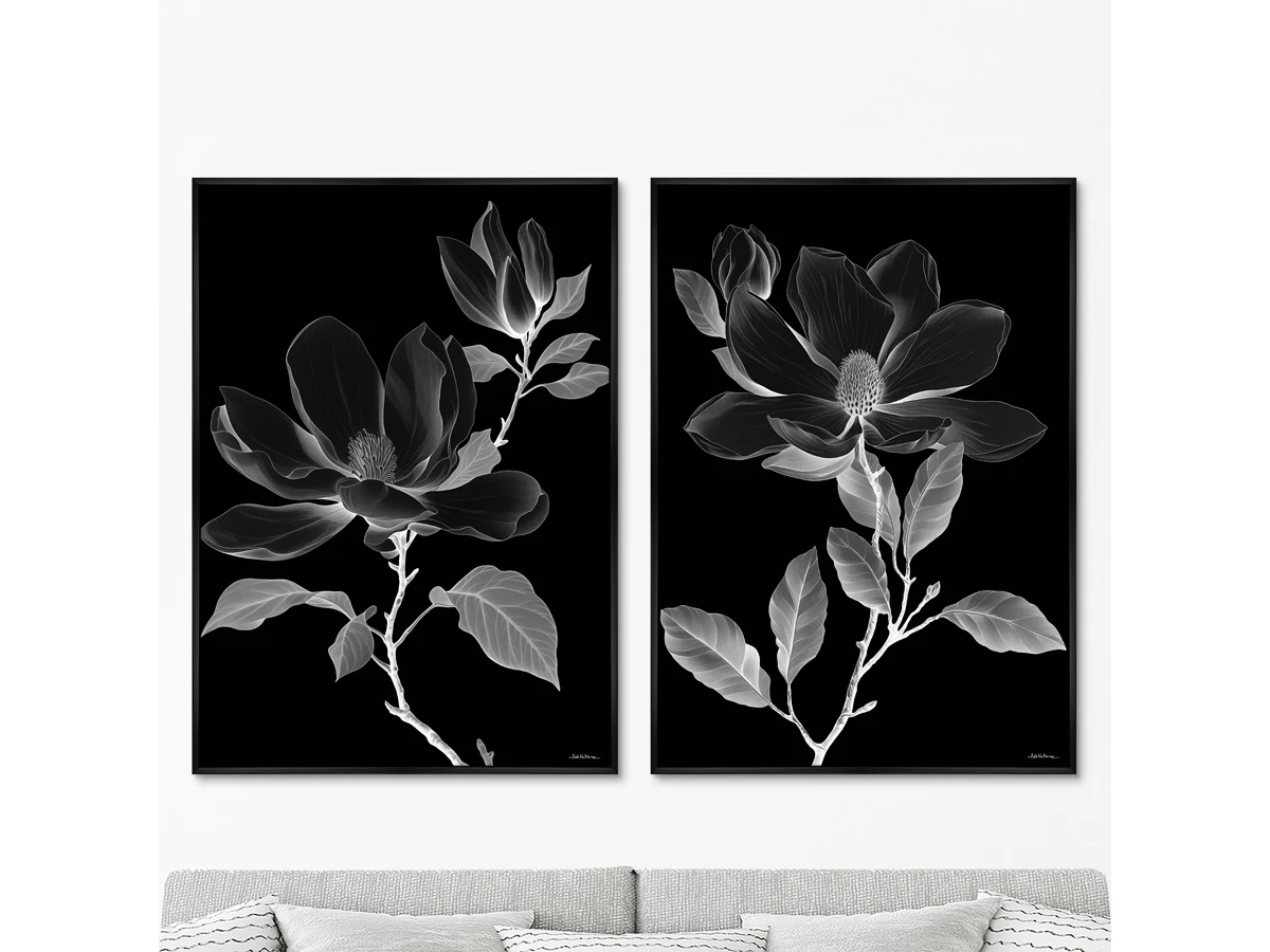 Набор из 2-х репродукций картин на холсте Night bloom, 2024г. 919531