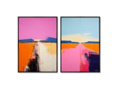 Набор из 2-х репродукций картин на холсте За горизонт, 2024г.