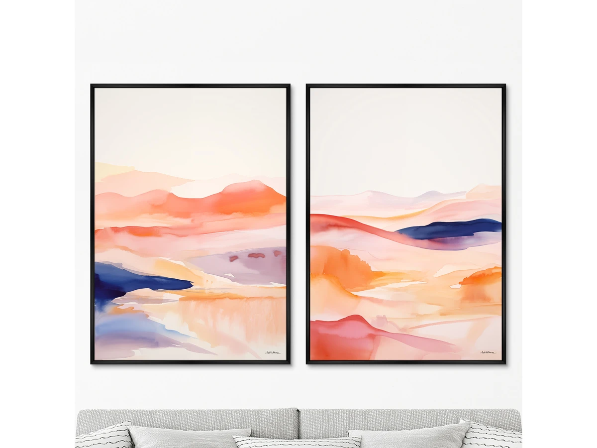Набор из 2-х репродукций картин на холсте Landscape collection, Spilled ??colors, 2024г. 919537