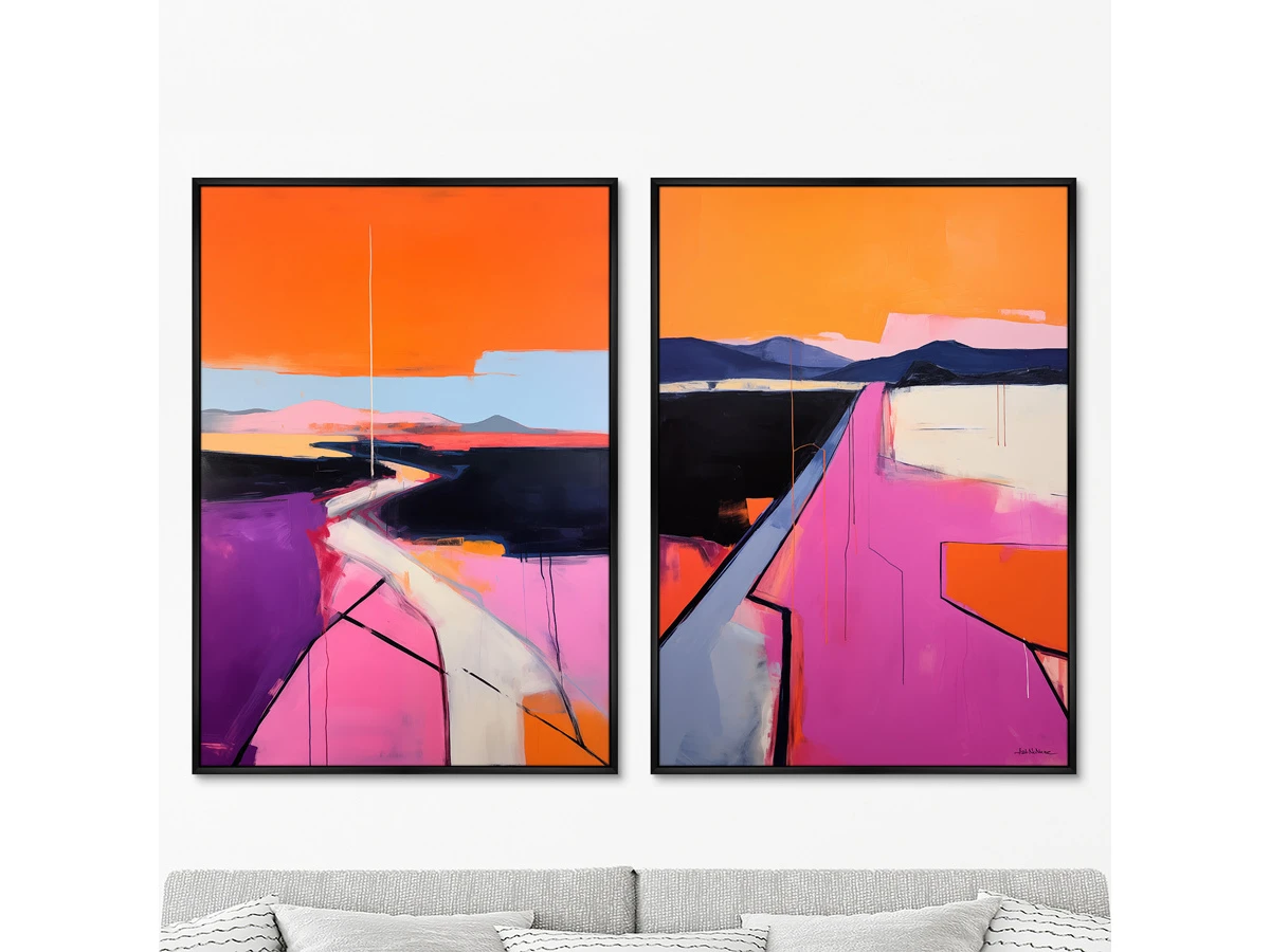 Набор из 2-х репродукций картин на холсте В закатную даль, 2024г. 919557