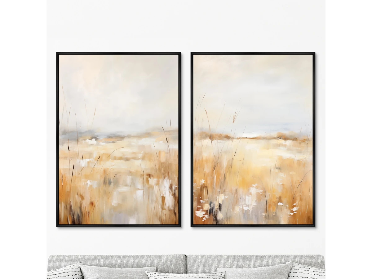 Набор из 2-х репродукций картин на холсте Landscape collection, Meadow, 2024г. 919581