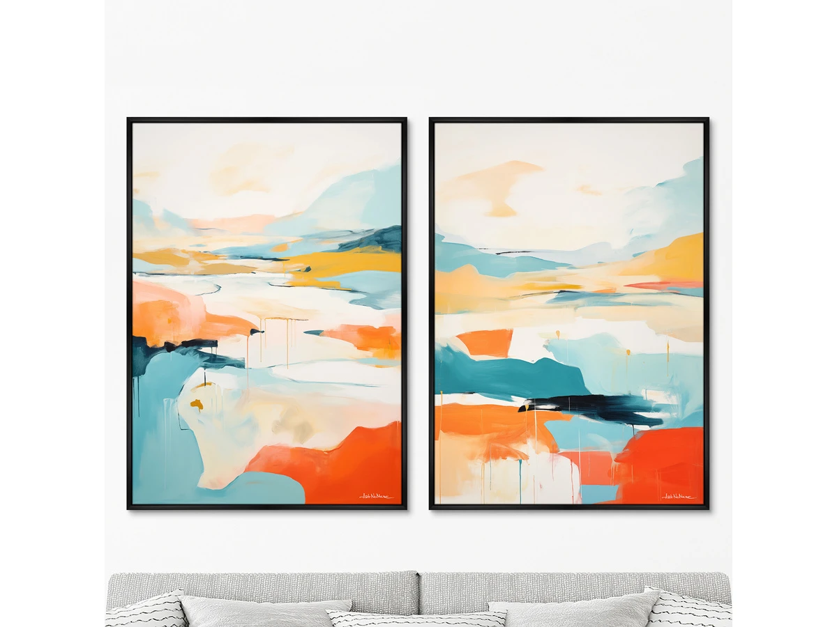 Набор из 2-х репродукций картин на холсте У подножья гор, 2024г. 919582