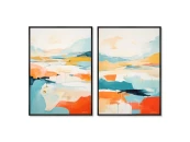 Набор из 2-х репродукций картин на холсте У подножья гор, 2024г.