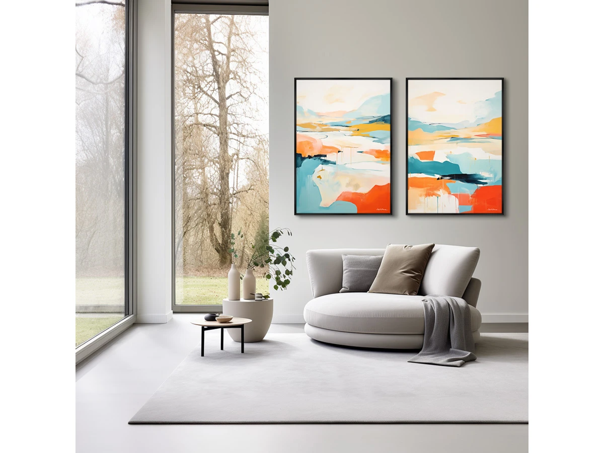 Набор из 2-х репродукций картин на холсте У подножья гор, 2024г. 919582  - фото 5