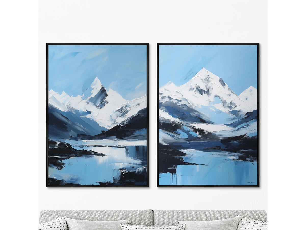 Набор из 2-х репродукций картин на холсте Landscape collection, The peaks, 2024г. 919585