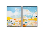 Набор из 2-х репродукций картин на холсте Landscape collection, Summer season, 2024г.