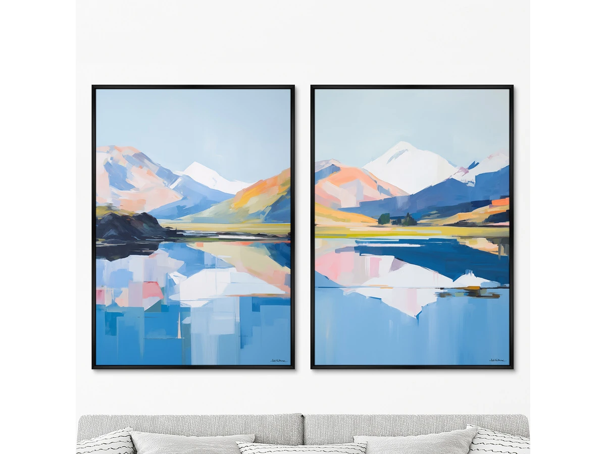 Набор из 2-х репродукций картин на холсте Landscape collection, The Reflection, 2024г. 919667