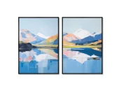 Набор из 2-х репродукций картин на холсте Landscape collection, The Reflection, 2024г.
