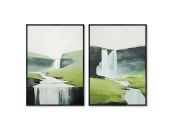 Набор из 2-х репродукций картин на холсте Landscape collection, Milky rivers, 2024г.