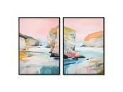 Набор из 2-х репродукций картин на холсте Морской пейзаж, 2024г.