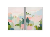 Набор из 2-х репродукций картин на холсте Landscape collection, The Forest, 2024г.