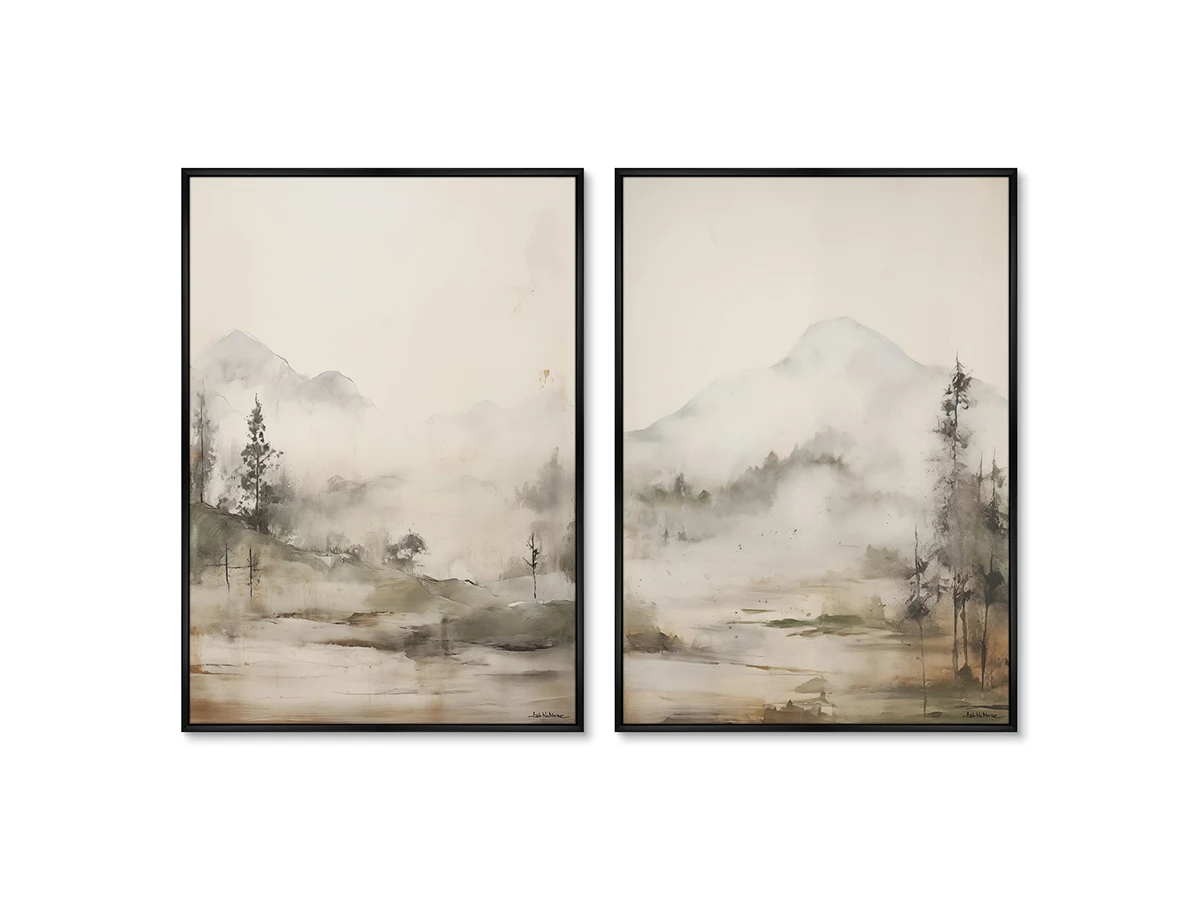 Набор из 2-х репродукций картин на холсте Landscape collection, Mountain Mist, 2024г. 919735